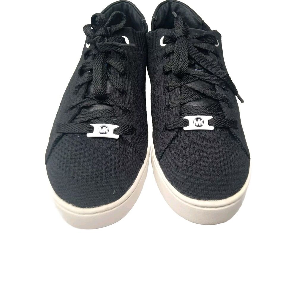 Michael Kors Skyler Shoes Women's Sz 9 Sneakers Black Fabric Upper Leather Trim - Picture 4 of 10